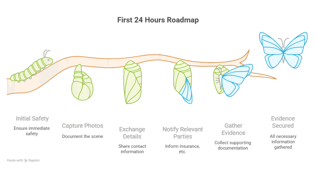 car insurance claim first 24 hour roadmap