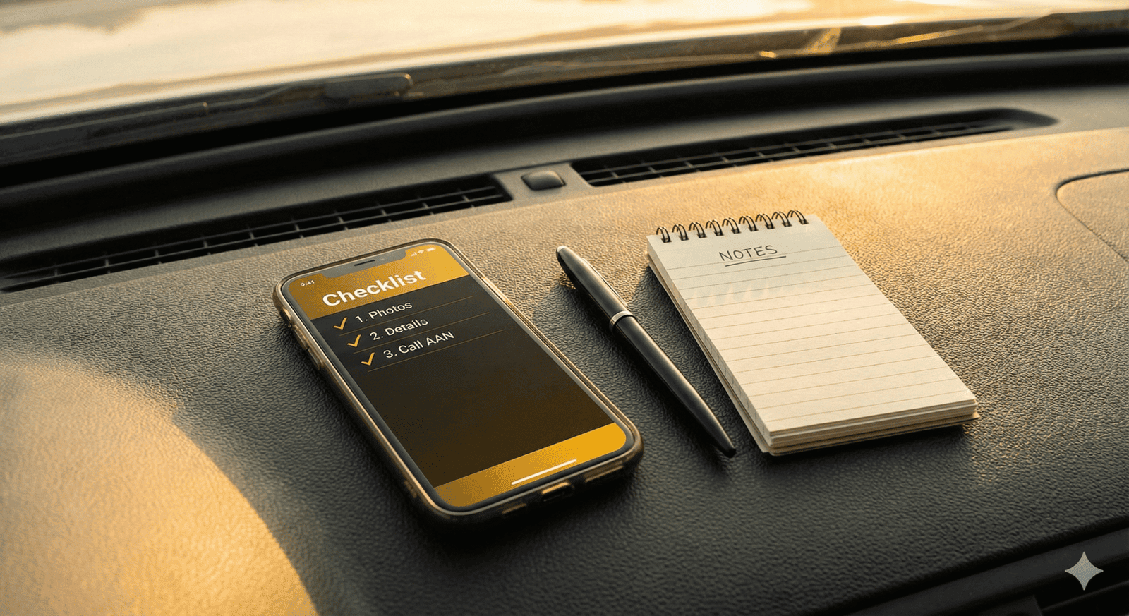 Accident Scene Checklist on smartphone