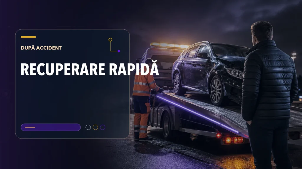 AAN editorial scene illustrating Recuperarea Vehiculului După un Accident | Ghid Pas cu Pas pentru Șoferi