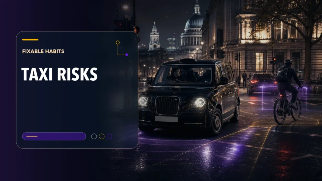 AAN editorial scene illustrating London Taxi Accident Causes: 4 Fixable Risks & Habits